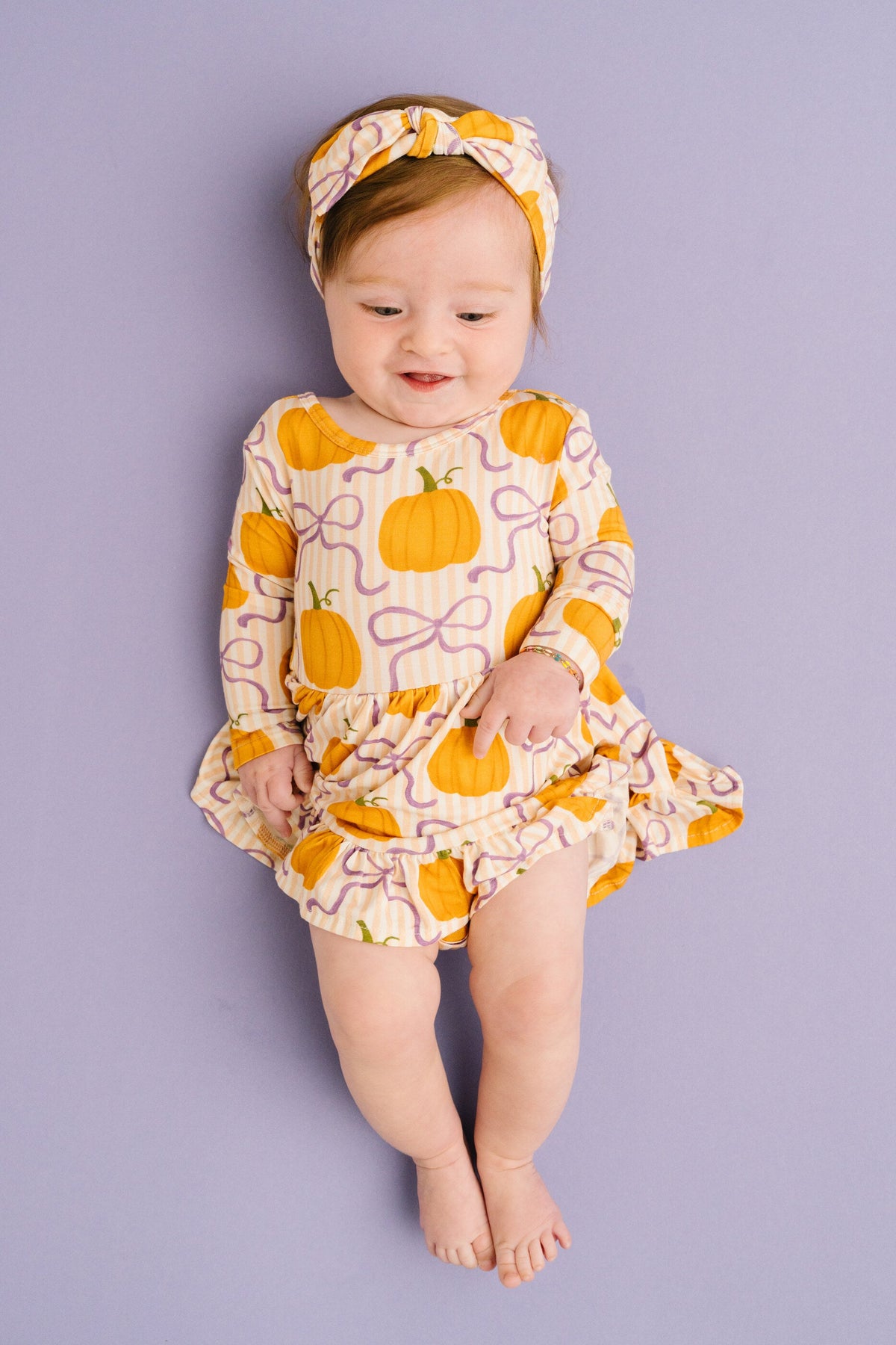 Pumpkin & Bows Bodysuit Bamboo Dress