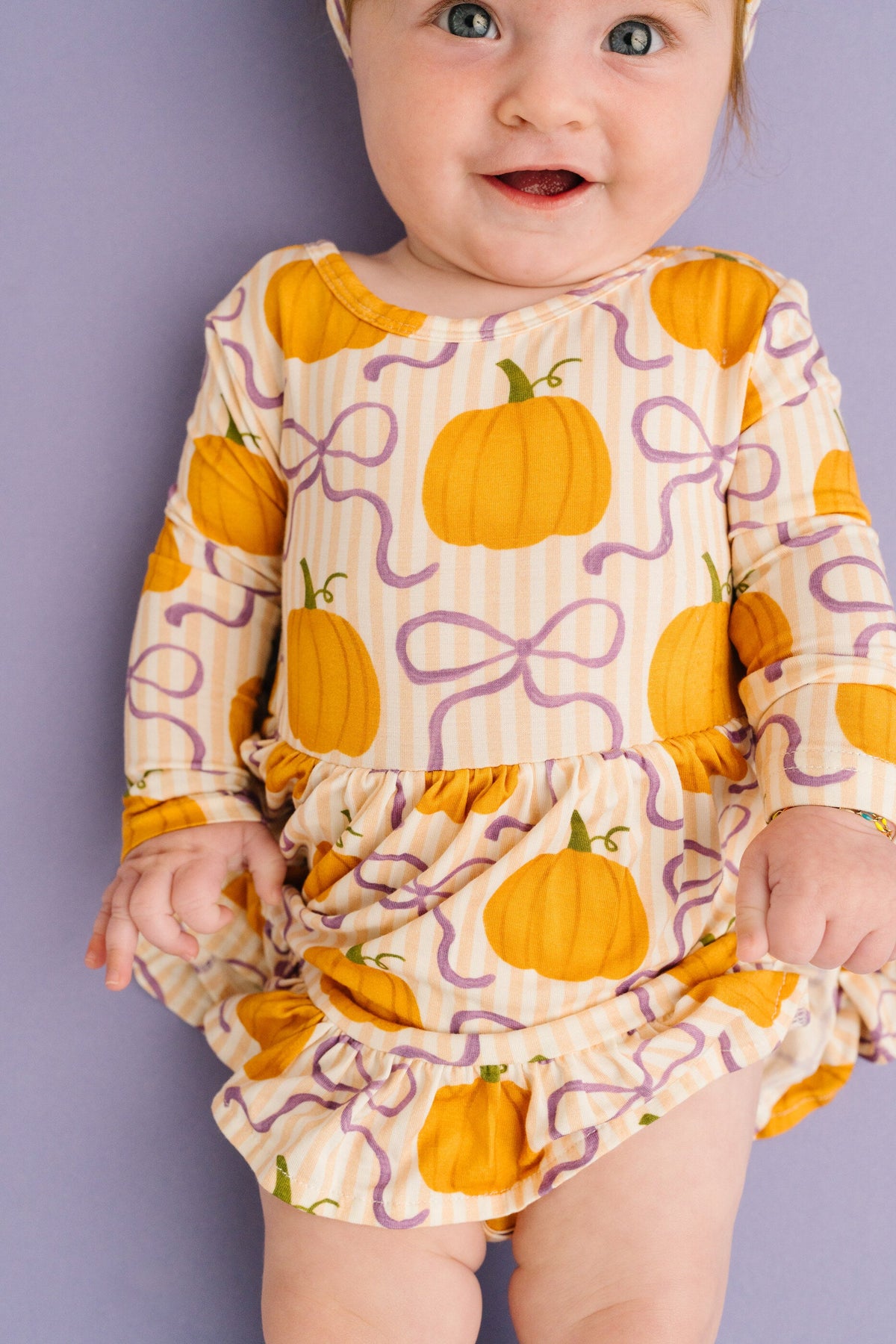 Pumpkin & Bows Bodysuit Bamboo Dress