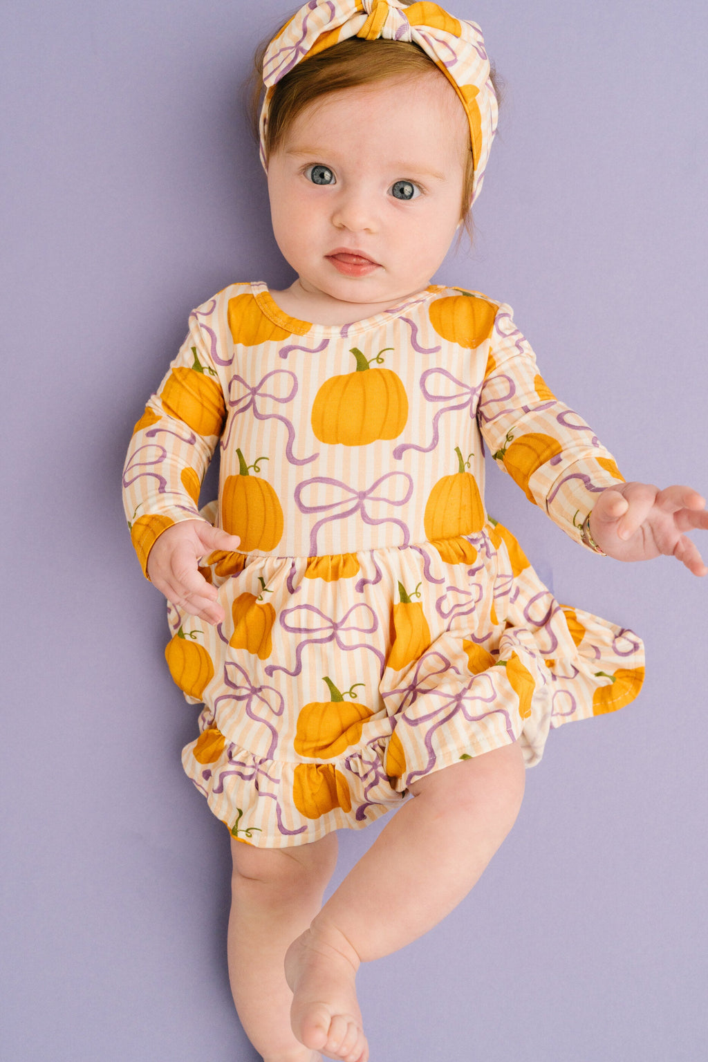 Pumpkin & Bows Bodysuit Bamboo Dress