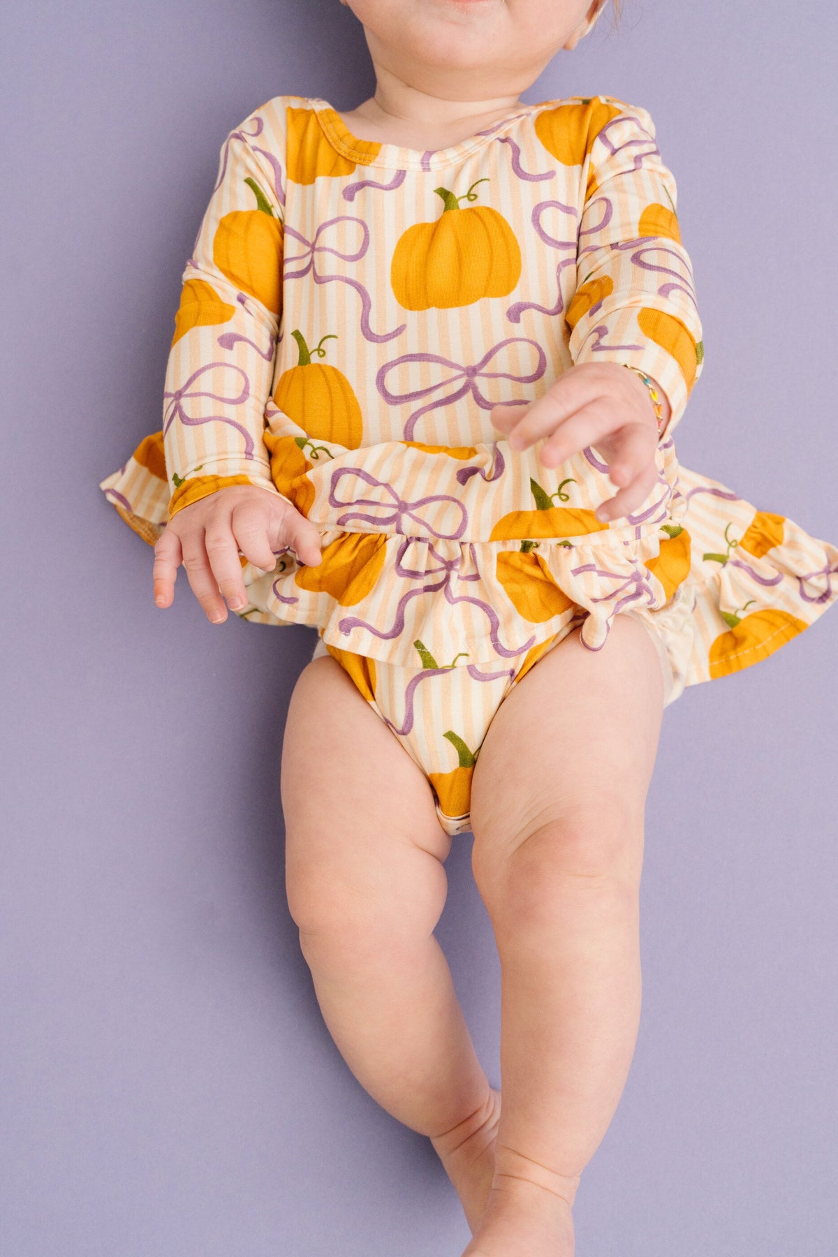Pumpkin & Bows Bodysuit Bamboo Dress