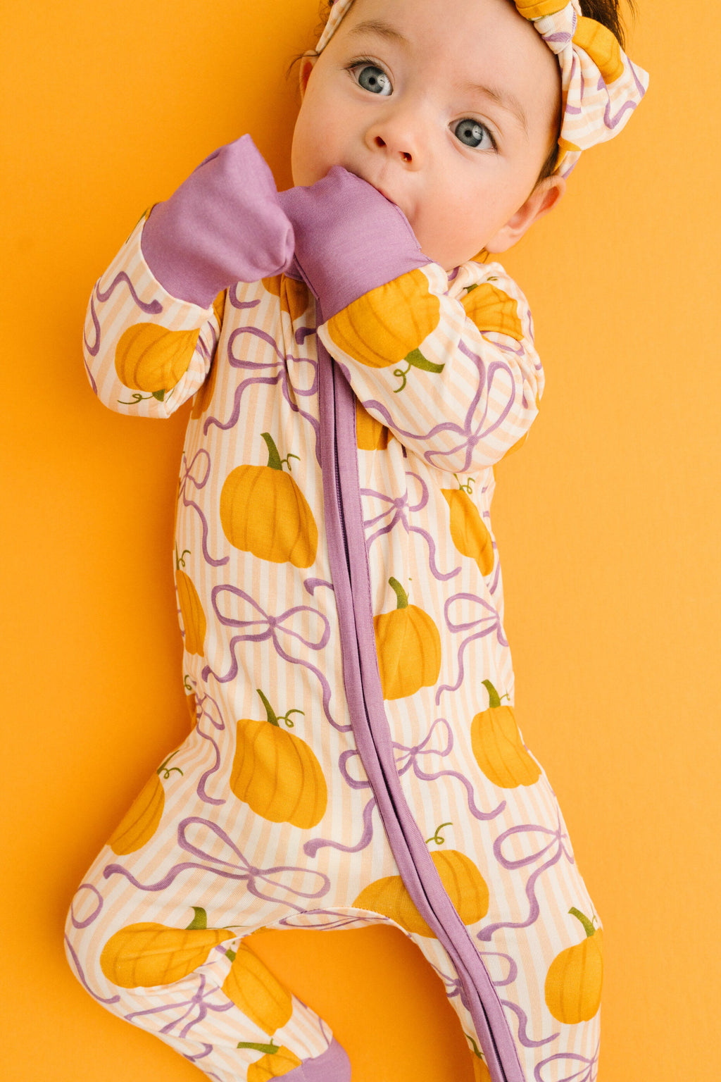 Pumpkin & Bows Bamboo Sleeper