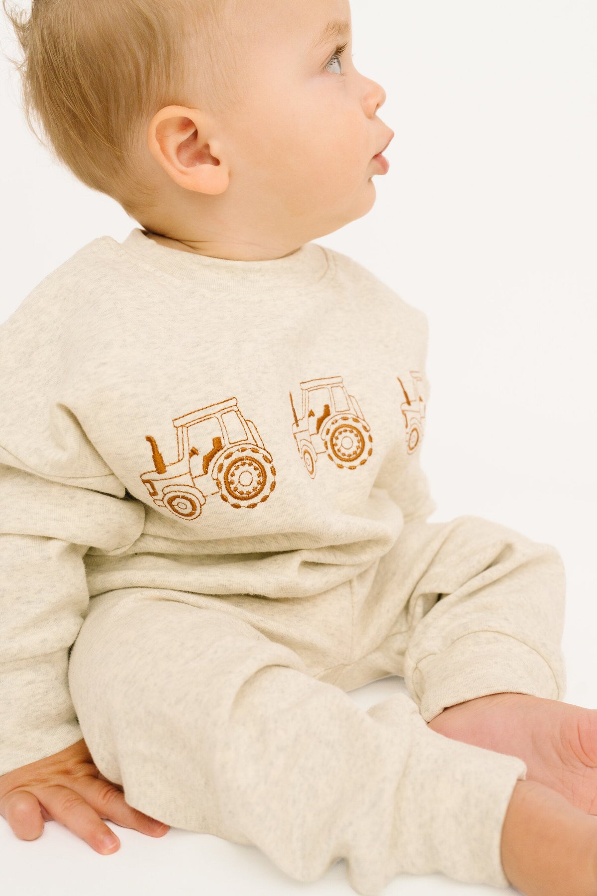 Tractor Embroidered Crewneck Set