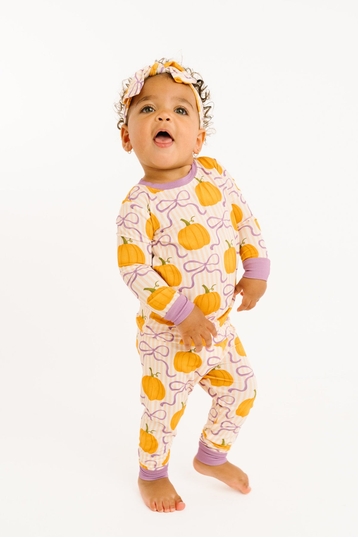 Pumpkin & Bows Bamboo Set