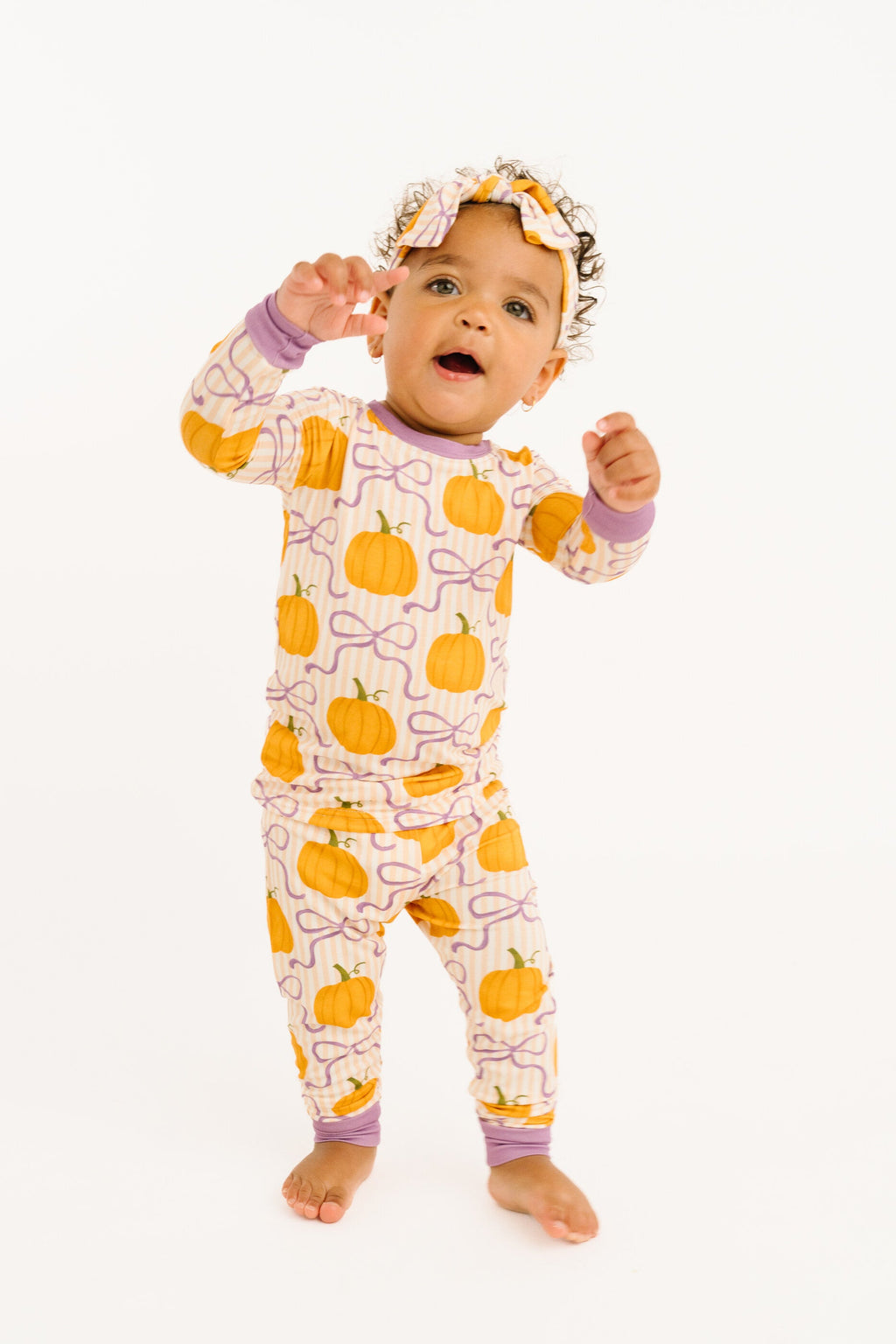 Pumpkin & Bows Bamboo Set