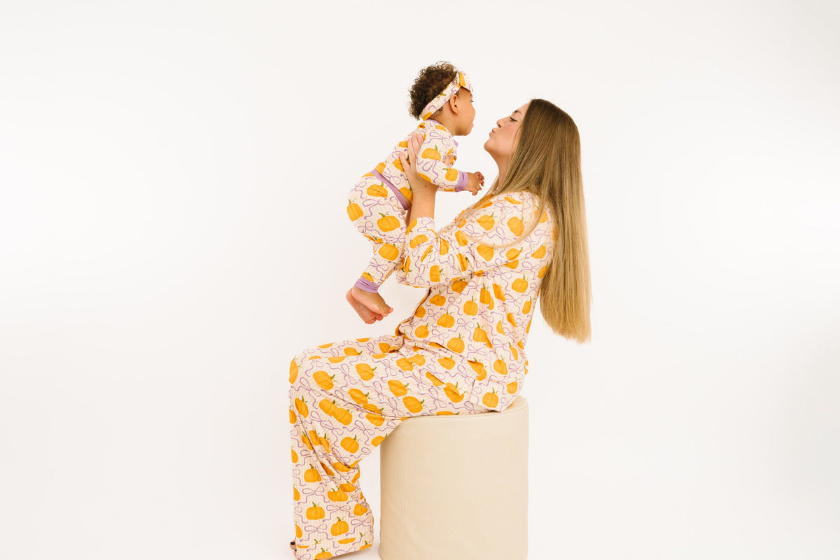 Pumpkin & Bows Bamboo Set