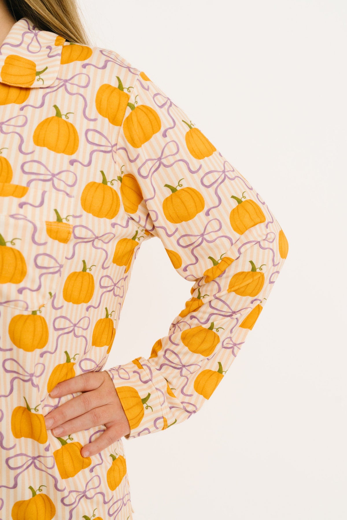 Pumpkin & Bows Women's Bamboo Pajama Set